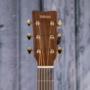 Yamaha Storia II Acoustic/Electric Guitar, Natural, front headstock