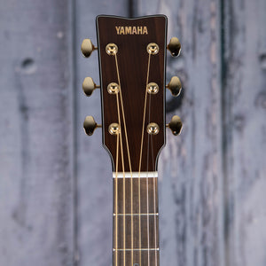 Yamaha Storia III Acoustic/Electric Guitar, Chocolate Brown, front headstock