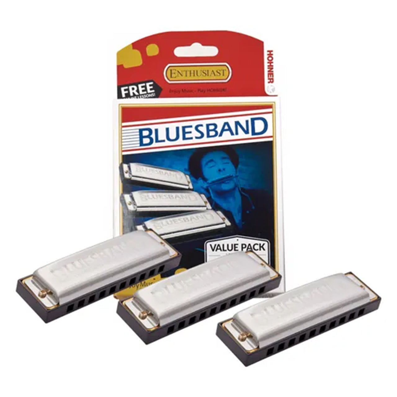 Hohner Bluesband Harmonica Value Pack, 3 Pack