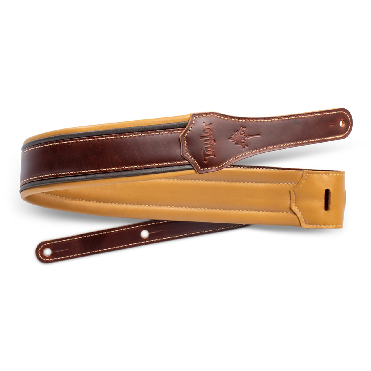 Taylor Ascension 2.5" Guitar Strap, Cordovan/Black/Butterscotch Leather