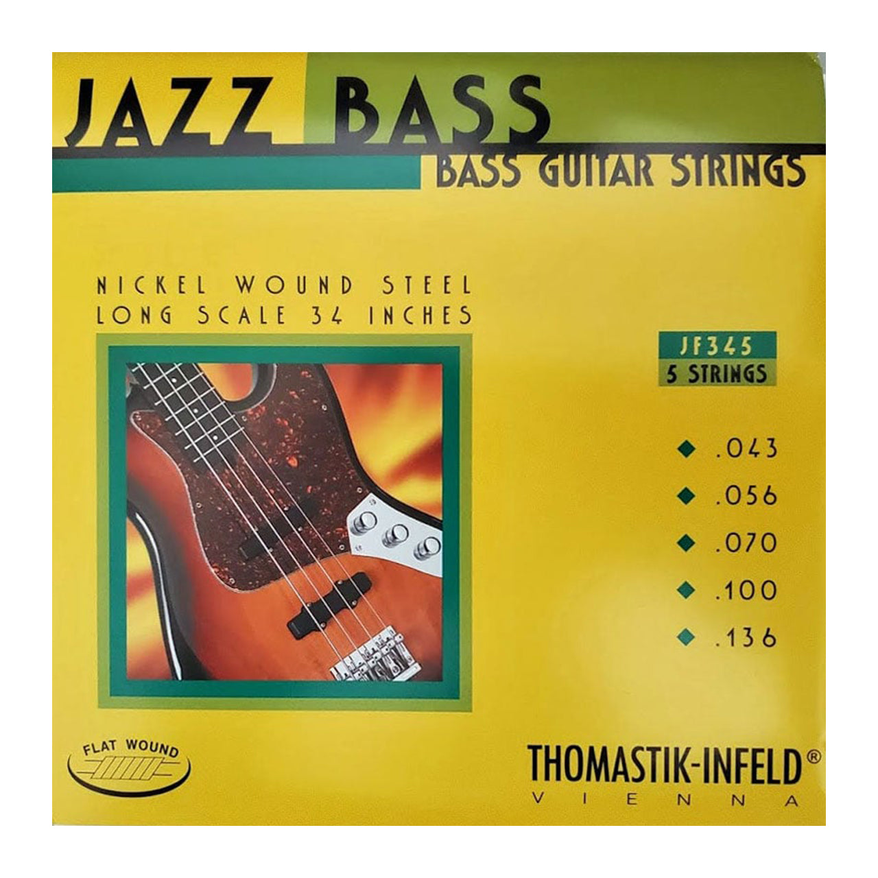 Thomastik-Infeld JF345 Nickel Wound Steel Long Scale 34" 5-String Jazz Electric Bass Strings, 43-136