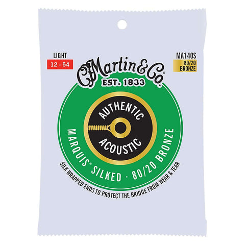 Martin Authentic Acoustic Marquis Silked Bronze 80/20 Acoustic Guitar Strings, 12 - 54 Light