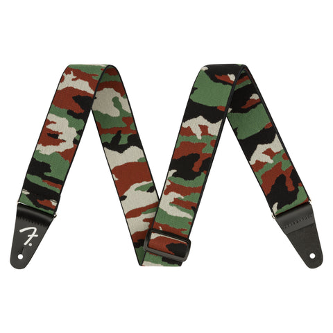 Fender WeighLess 2" Camo Guitar Strap, Woodland