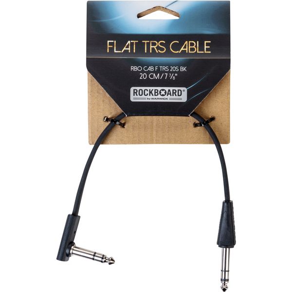 RockBoard Flat TRS Instrument Cable Straight/Angled, 20cm / 7 7/8"