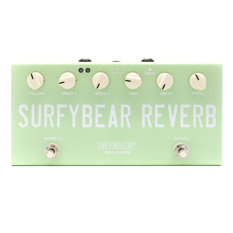 Surfy SurfyBear Compact Tank Reverb Effects Pedal, Surf Green