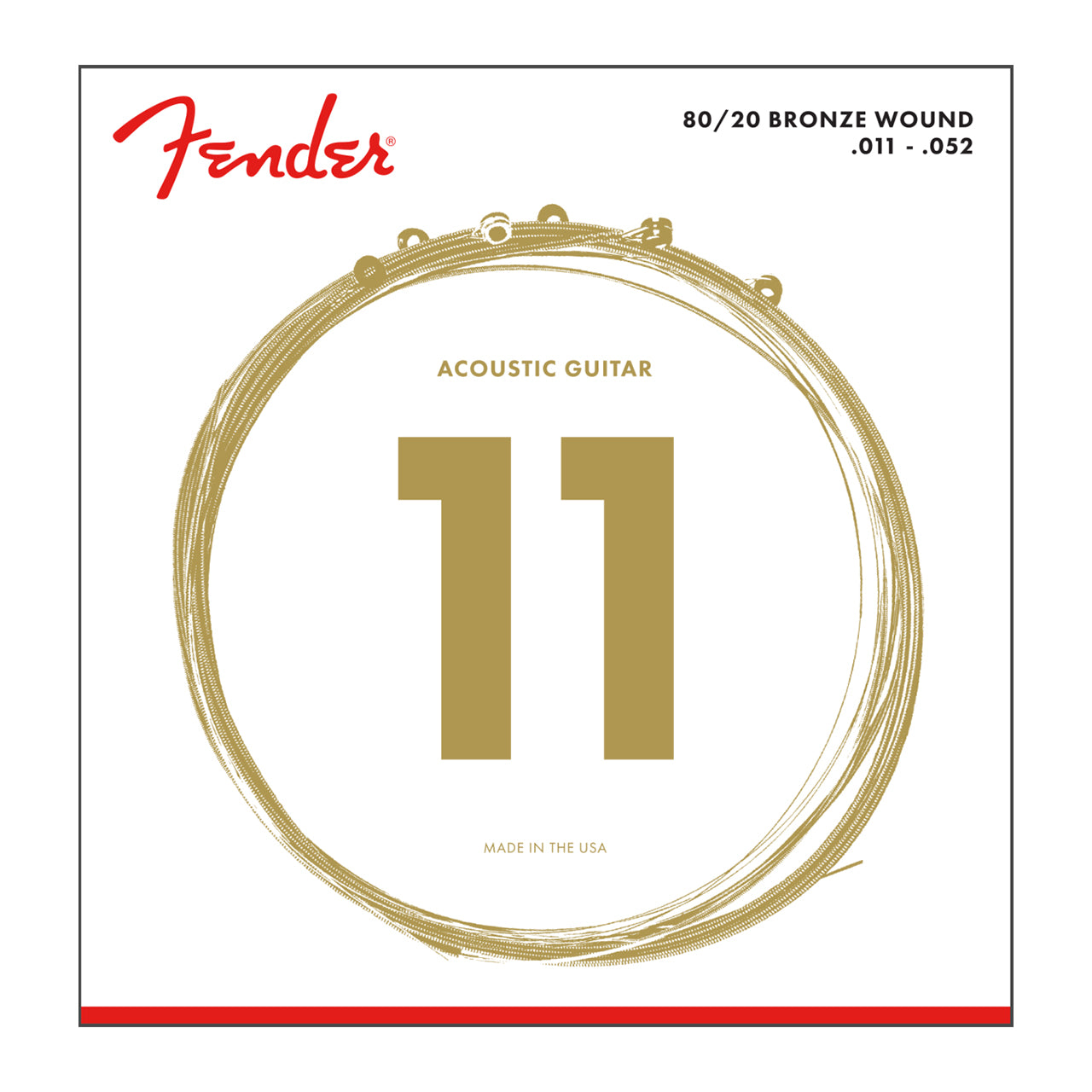 Fender 80/20 Bronze Acoustic Guitar Strings, .011-.052