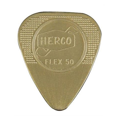 Dunlop Herco Flex 50 Medium 12-Pack Guitar Picks, Gold