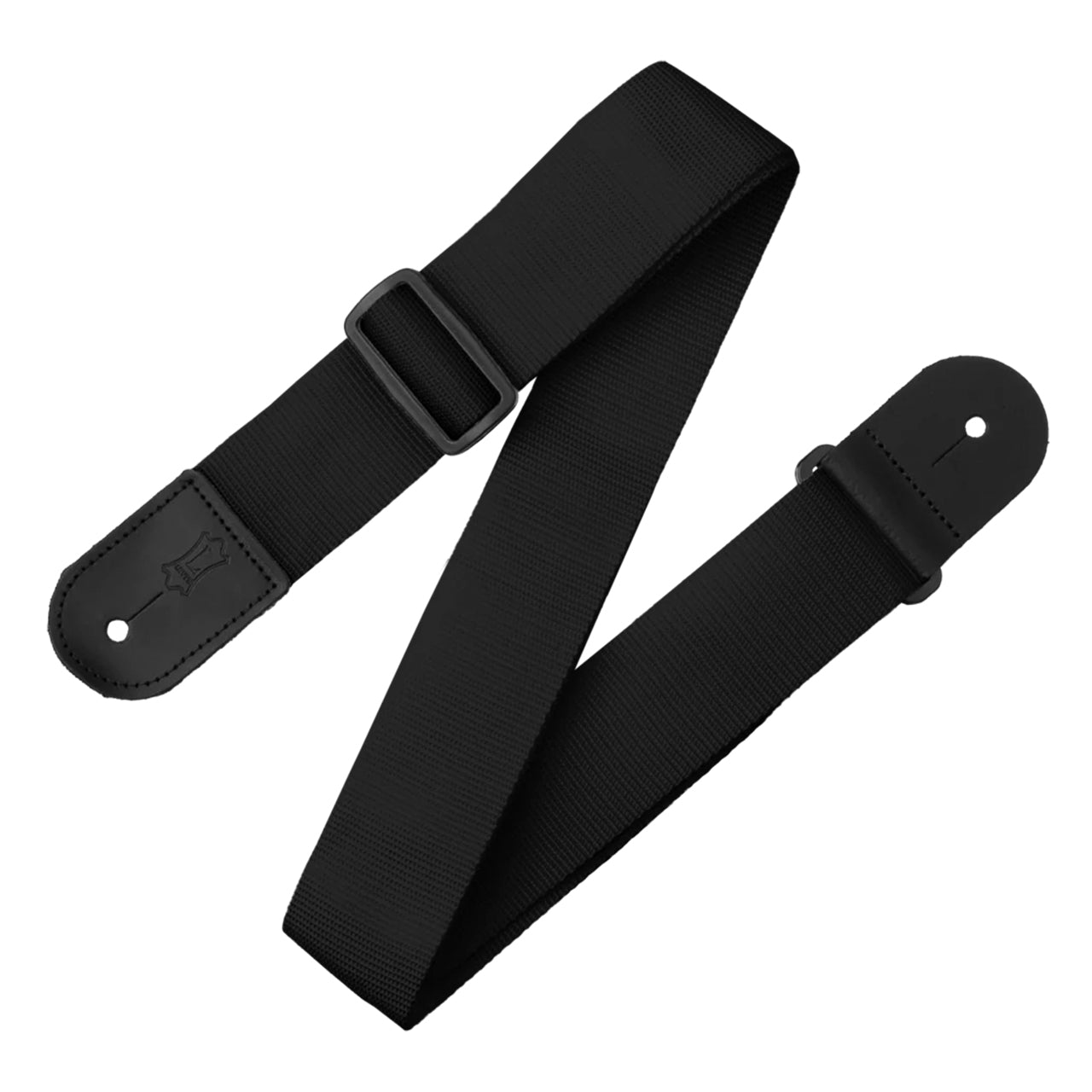 Levy's Single Tone Solid Colored Poly Series 2" Guitar Strap, Black