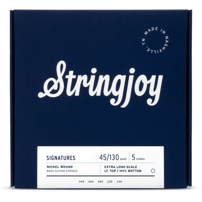 Stringjoy Signatures Nickel Wound Long Scale 5-String Bass Strings, Light Top/Heavy Bottom 45-130