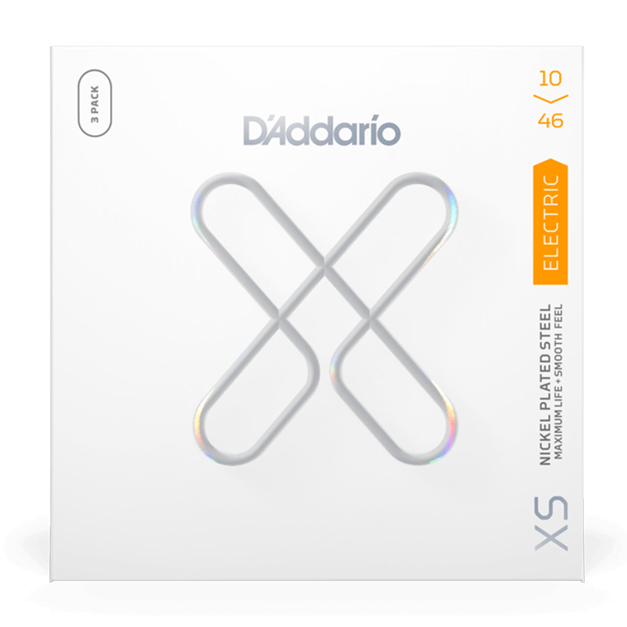 D'Addario XSE1046 Regular Light Coated Electric Guitar Strings, 10-46, 3-Pack