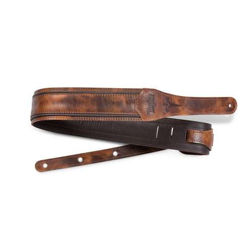 Taylor Leather Fountain 2.5" Guitar Strap, Weathered Brown