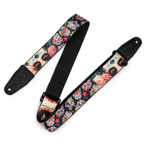 Levy's 2" Poly Calaca Guitar Strap, Eyes