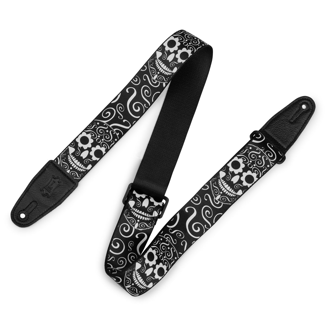 Levy's 2" Poly Calaca Guitar Strap, Skulls