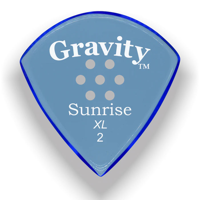 Gravity Picks Sunrise XL Multi-Hole Polished Pick, 2mm, Blue