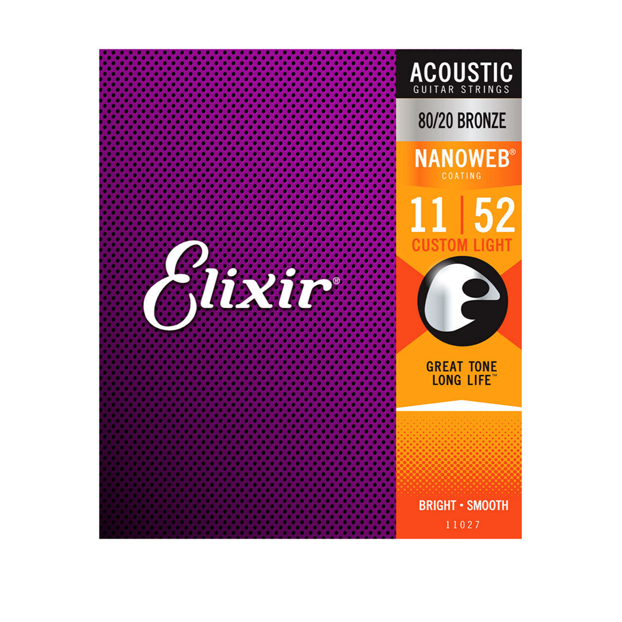 Elixir Custom Light Acoustic 80/20 Bronze with NANOWEB® Coating