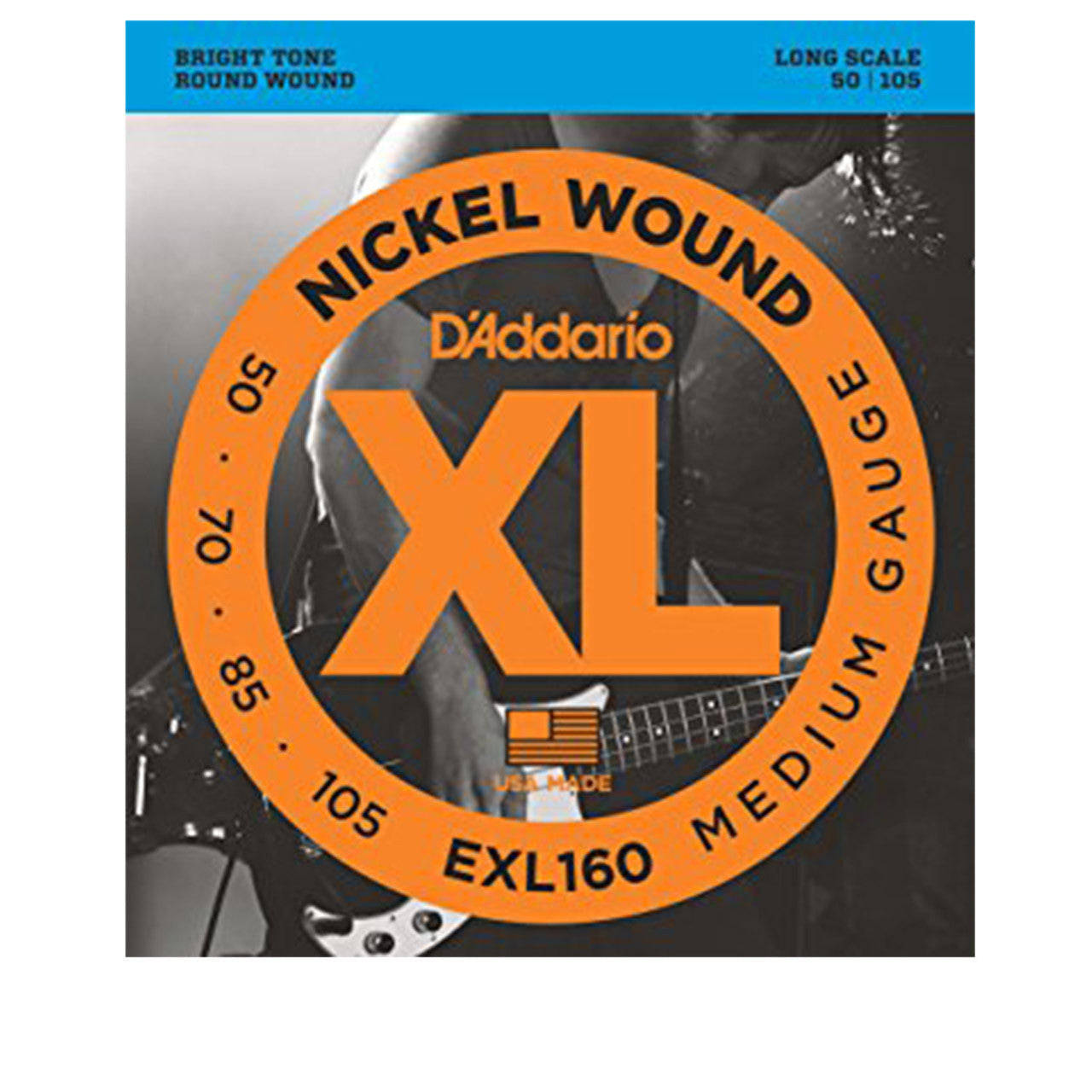 D'Addario EXL160 Nickel Wound Bass, Medium, 50-105, Long Scale