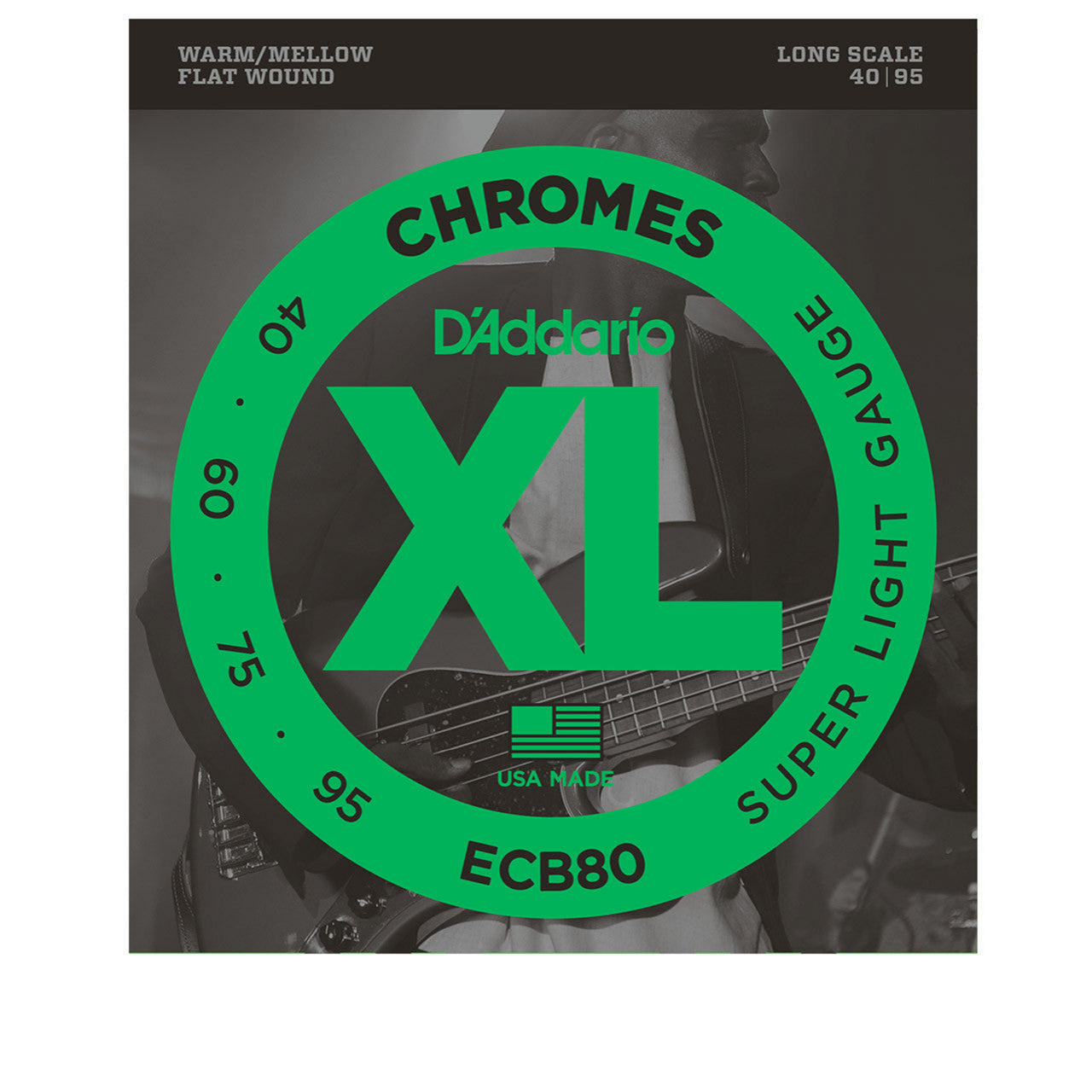 D'Addario ECB80 Chromes Bass, Light, 40-95, Long Scale
