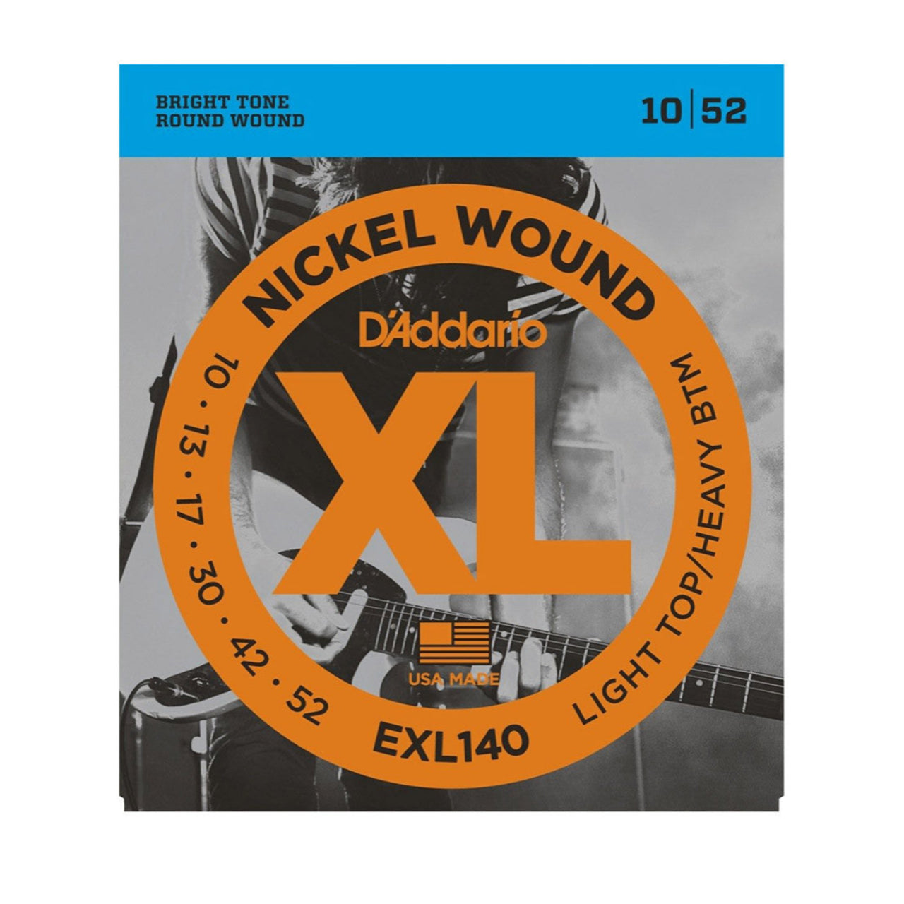 D'Addario EXL140 Nickel Wound, Light Top/Heavy Bottom, 10-52