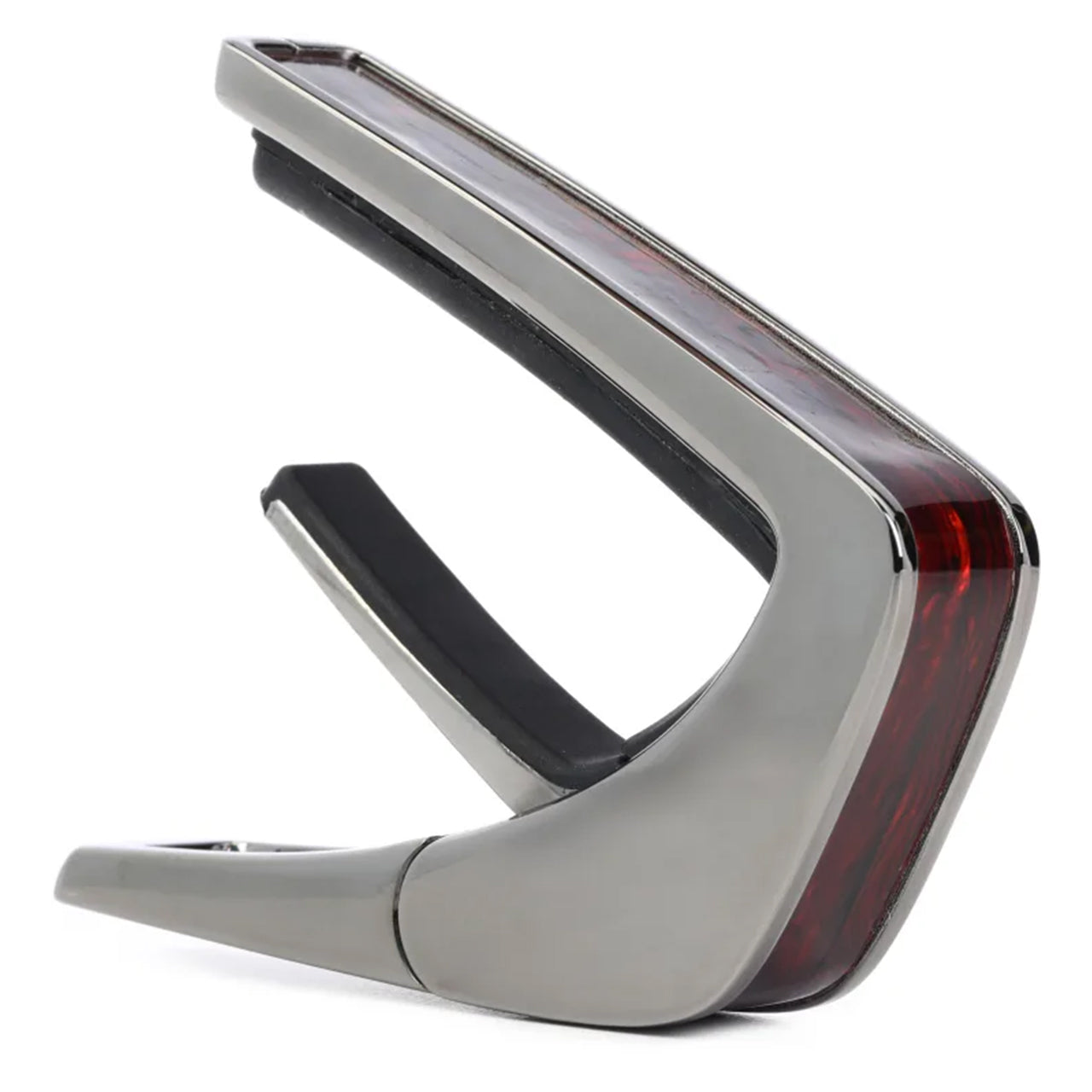 Thalia Shell Collection Guitar Capo, Black Chrome w/ Crimson Paua Inlay