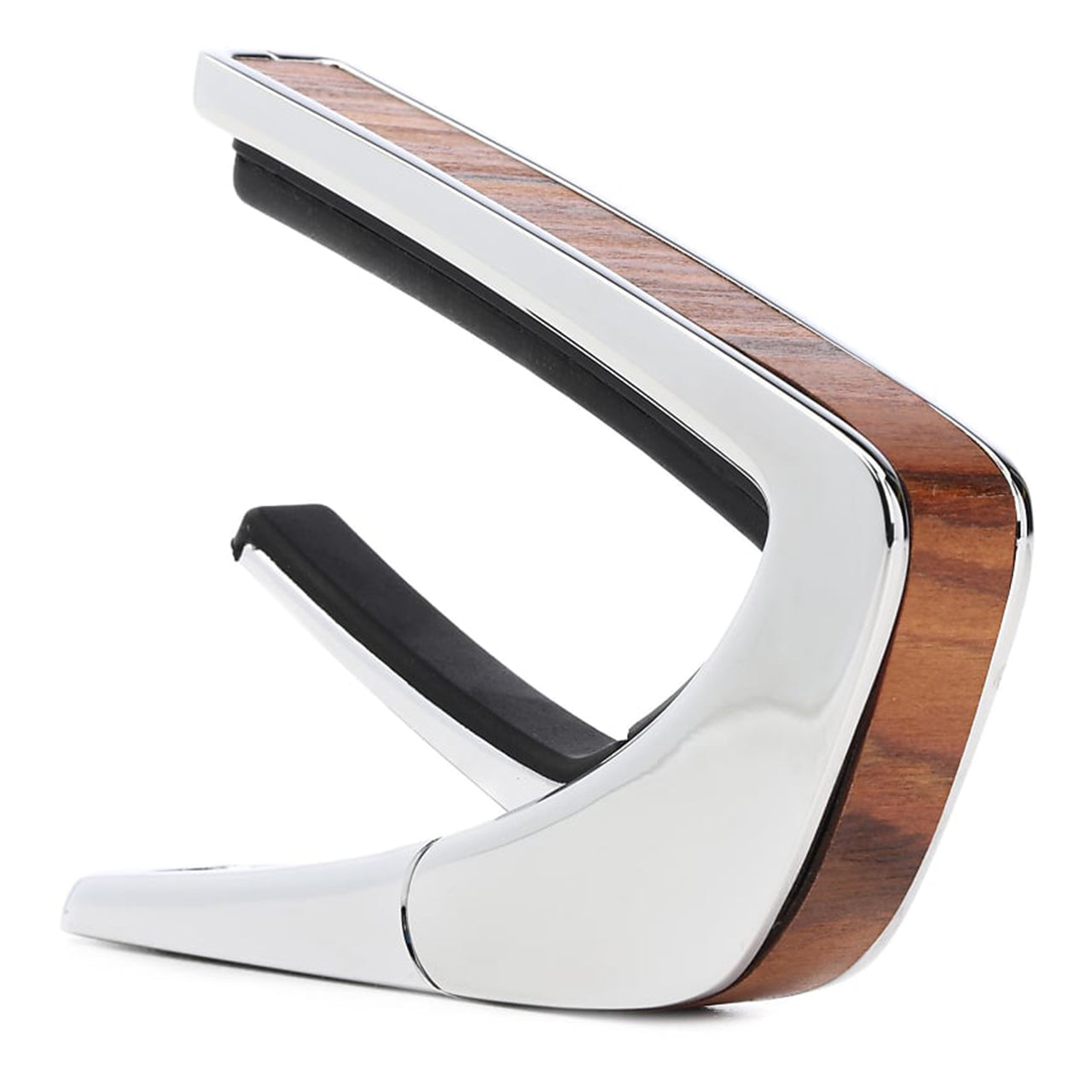 Thalia Shell Collection Guitar Capo, Chrome w/ Santos Rosewood Inlay
