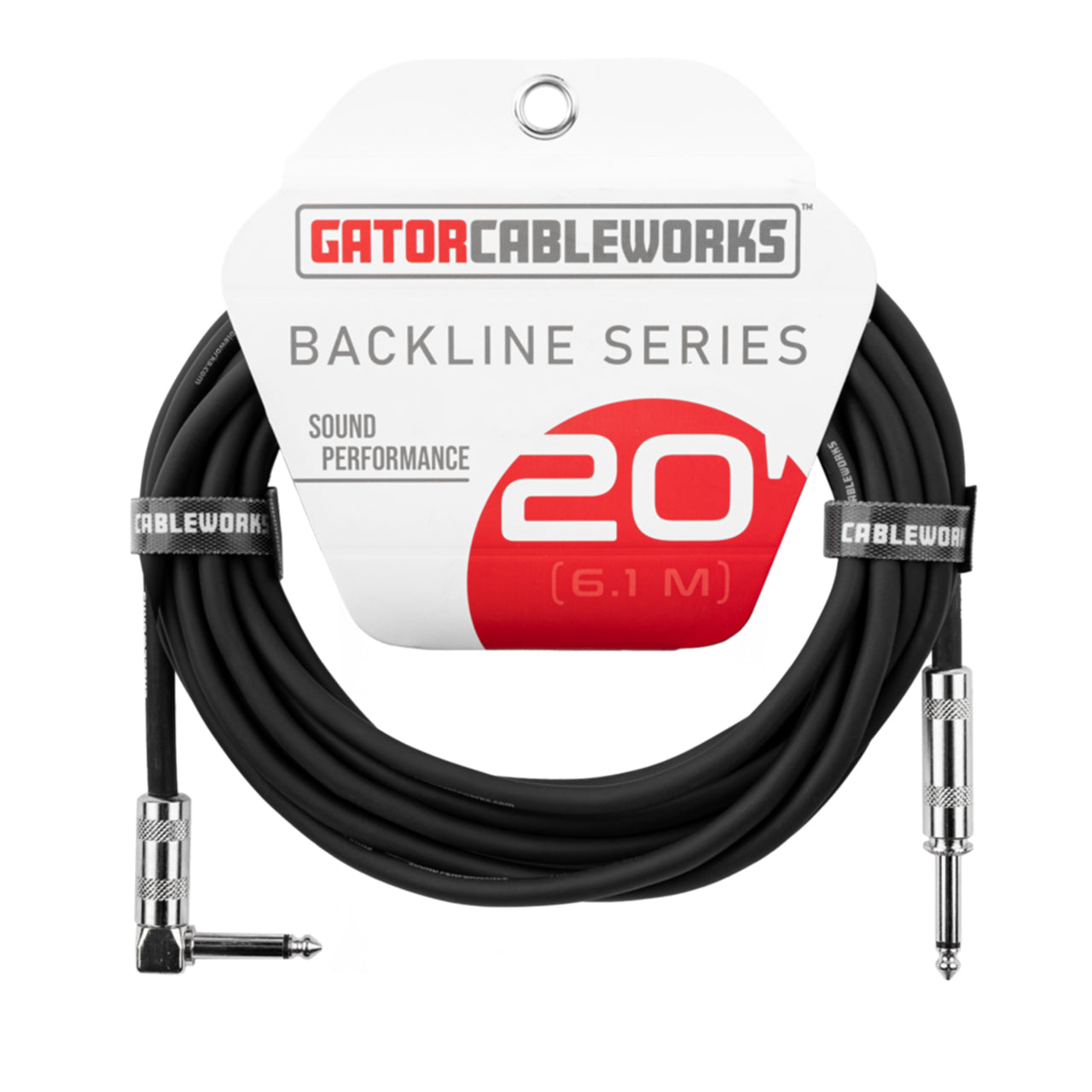 Gator Cableworks Backline Series GCWB-INS-20RA 10ft Strt to RA Instrument Cable