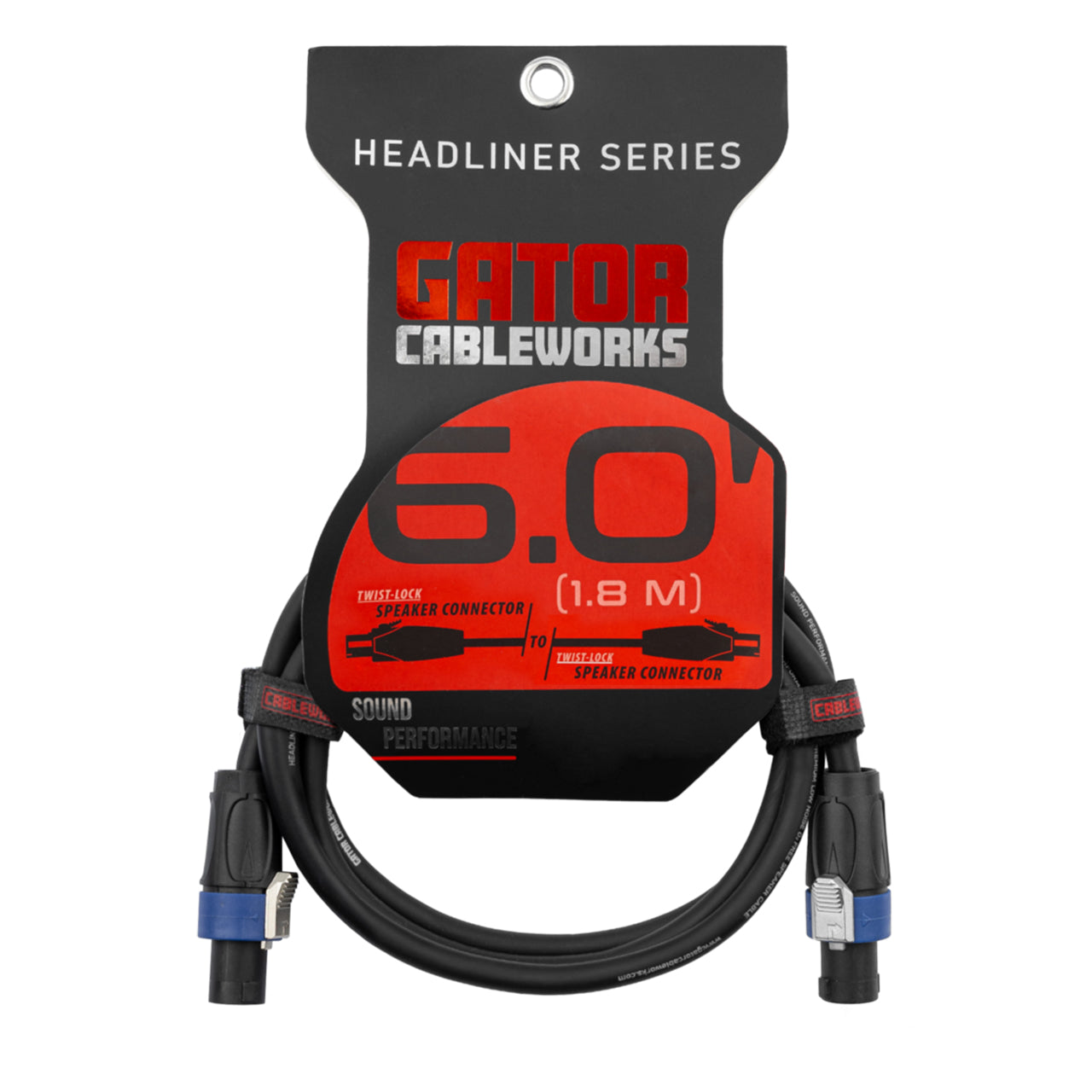 Gator Cableworks Headliner Series GCWH-SPK-06-2TL 6ft Twist Lock Connector Speaker Cable