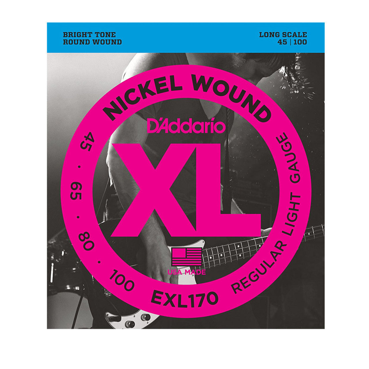 D'Addario EXL170 Nickel Wound Bass, Light, 45-100, Long Scale
