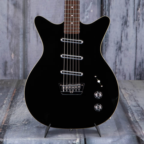 Danelectro '59 Triple Divine Electric Guitar, Black, front closeup