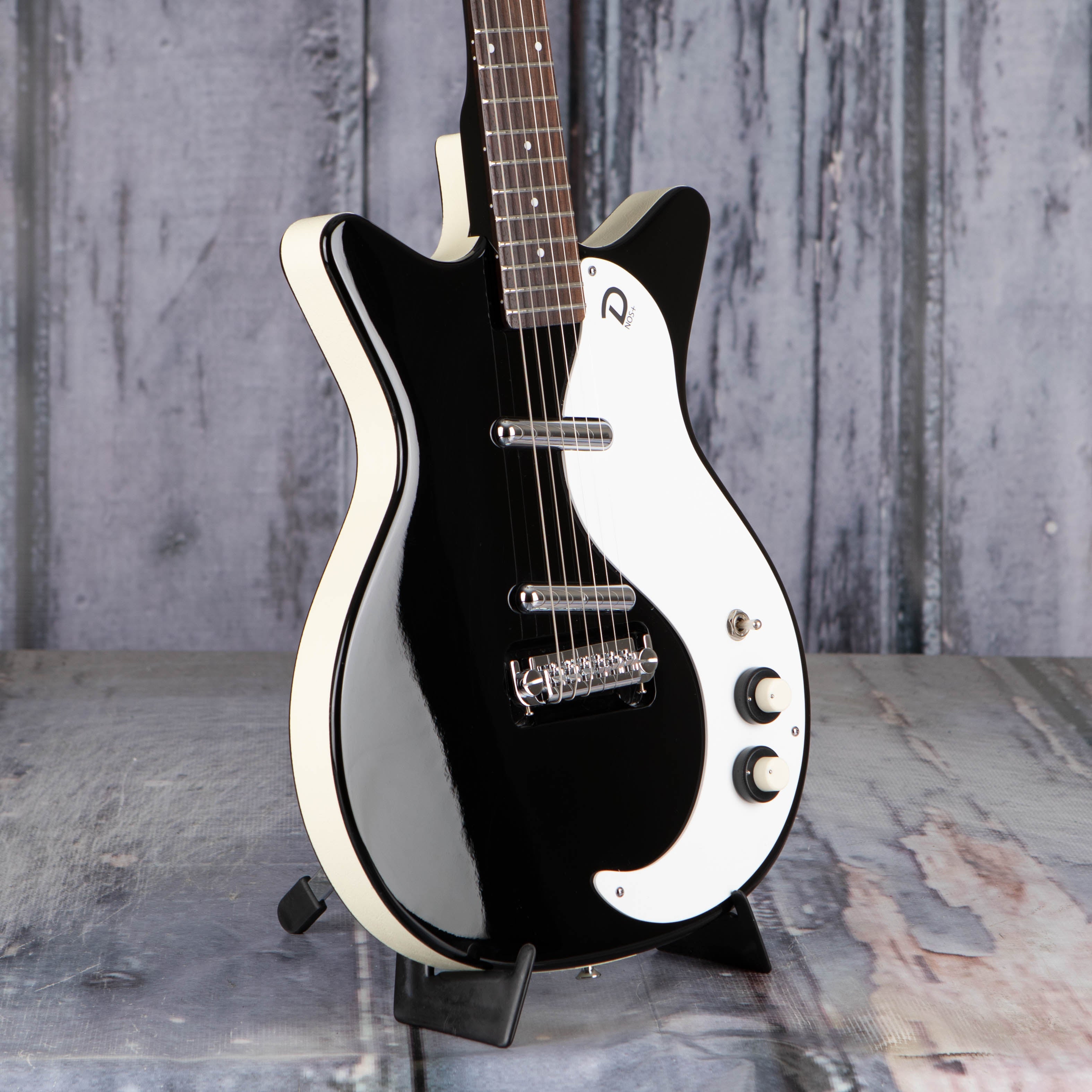 Danelectro D59M-PLUS '59 New Old Stock Plus Electric Guitar, Black, angle
