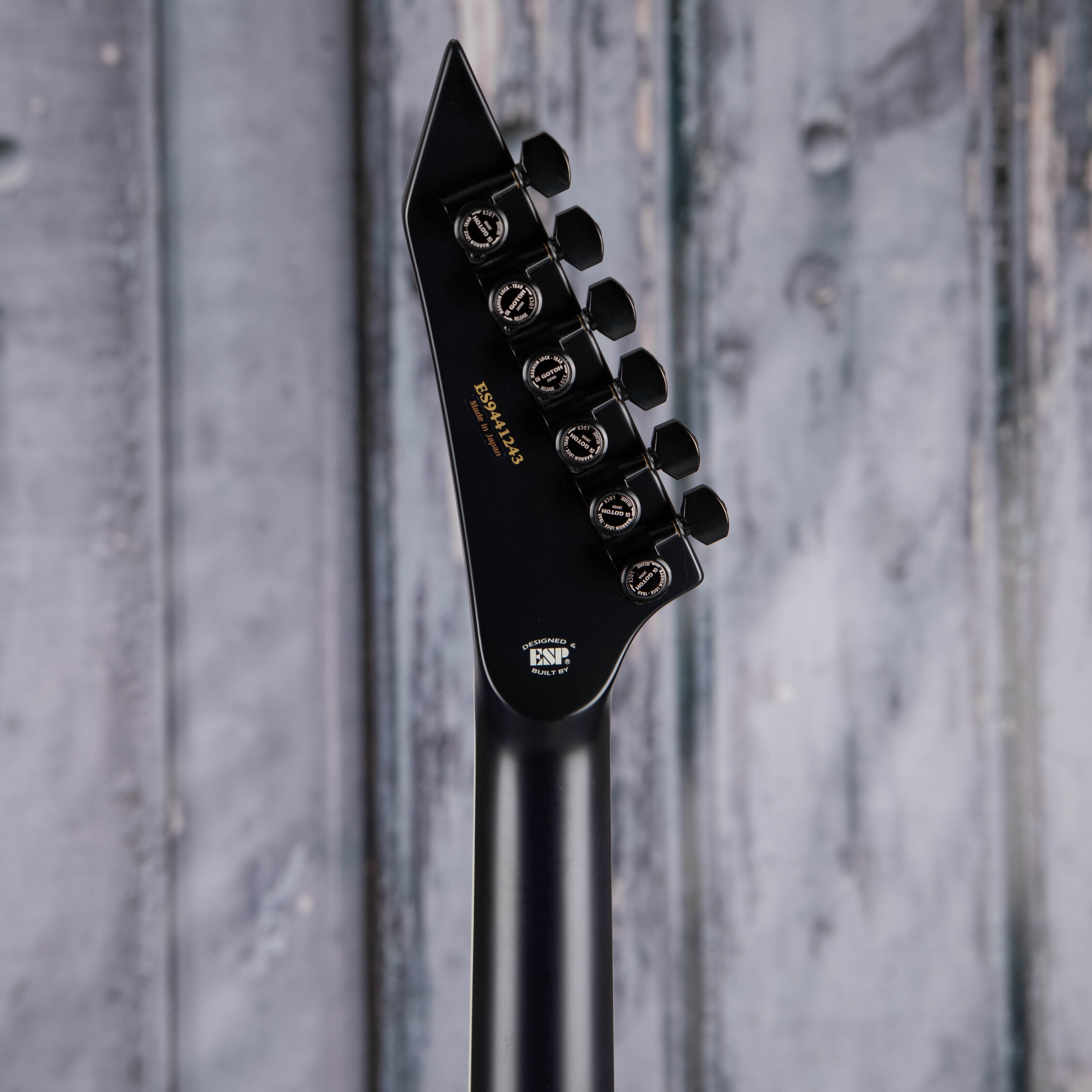 ESP E-II Horizon III Electric Guitar, Reindeer Blue, back headstock