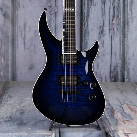 ESP E-II Horizon III Electric Guitar, Reindeer Blue, front closeup