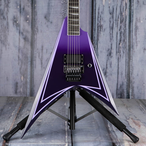 ESP LTD Alexi Hexed Electric Guitar, Purple Fade W/ Pinstripes, front closeup