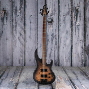 ESP LTD D-4 Electric Bass Guitar, Black Natural Burst Satin, front