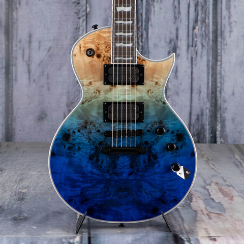 ESP LTD EC-1000 BP Electric Guitar, Blue Natural Fade, front closeup