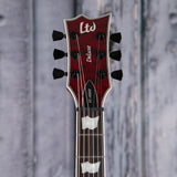 ESP LTD EC-1000QM Fluence Electric Guitar, See Thru Black Cherry, front headstock