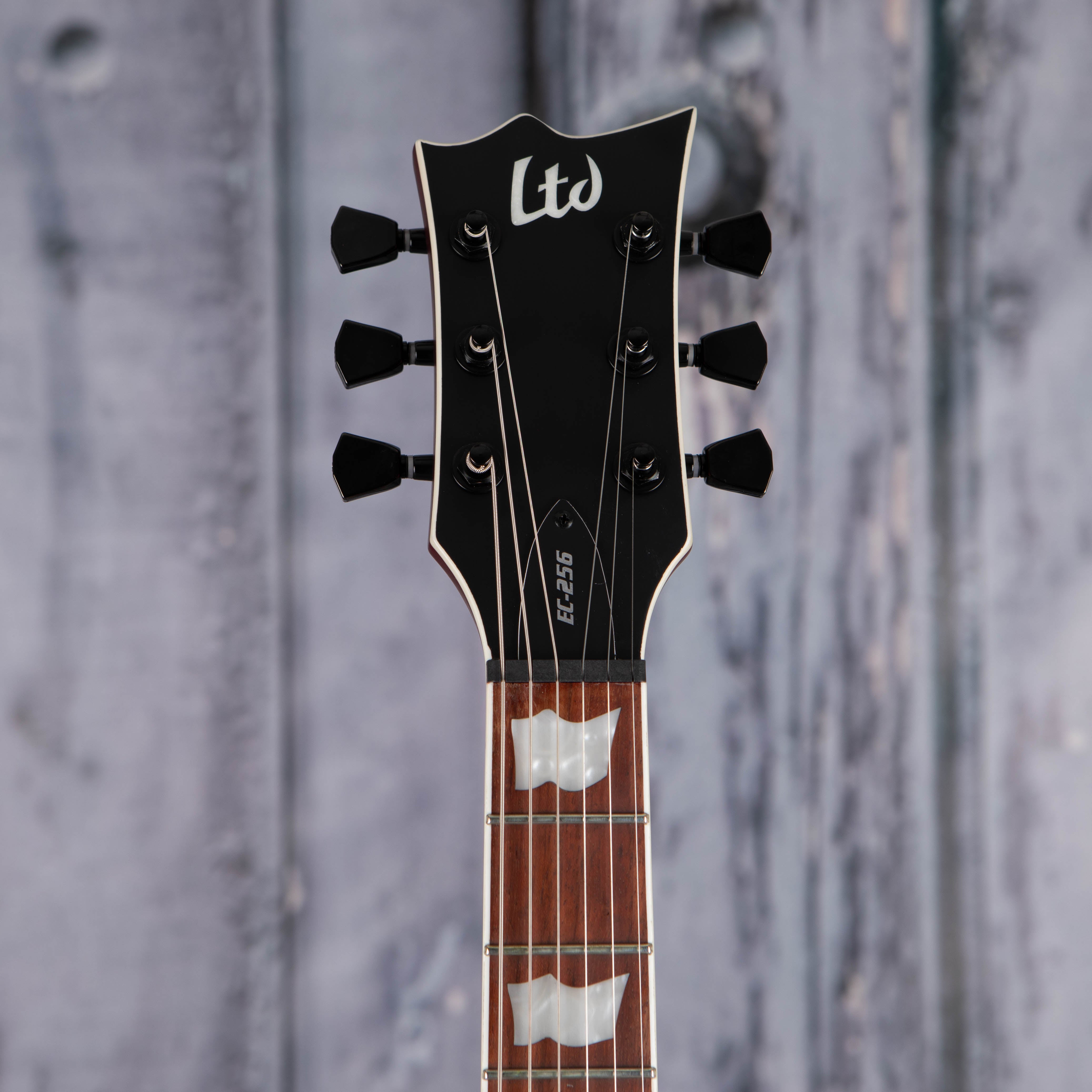 ESP LTD EC-256 Electric Guitar, Candy Apple Red Satin, front headstock