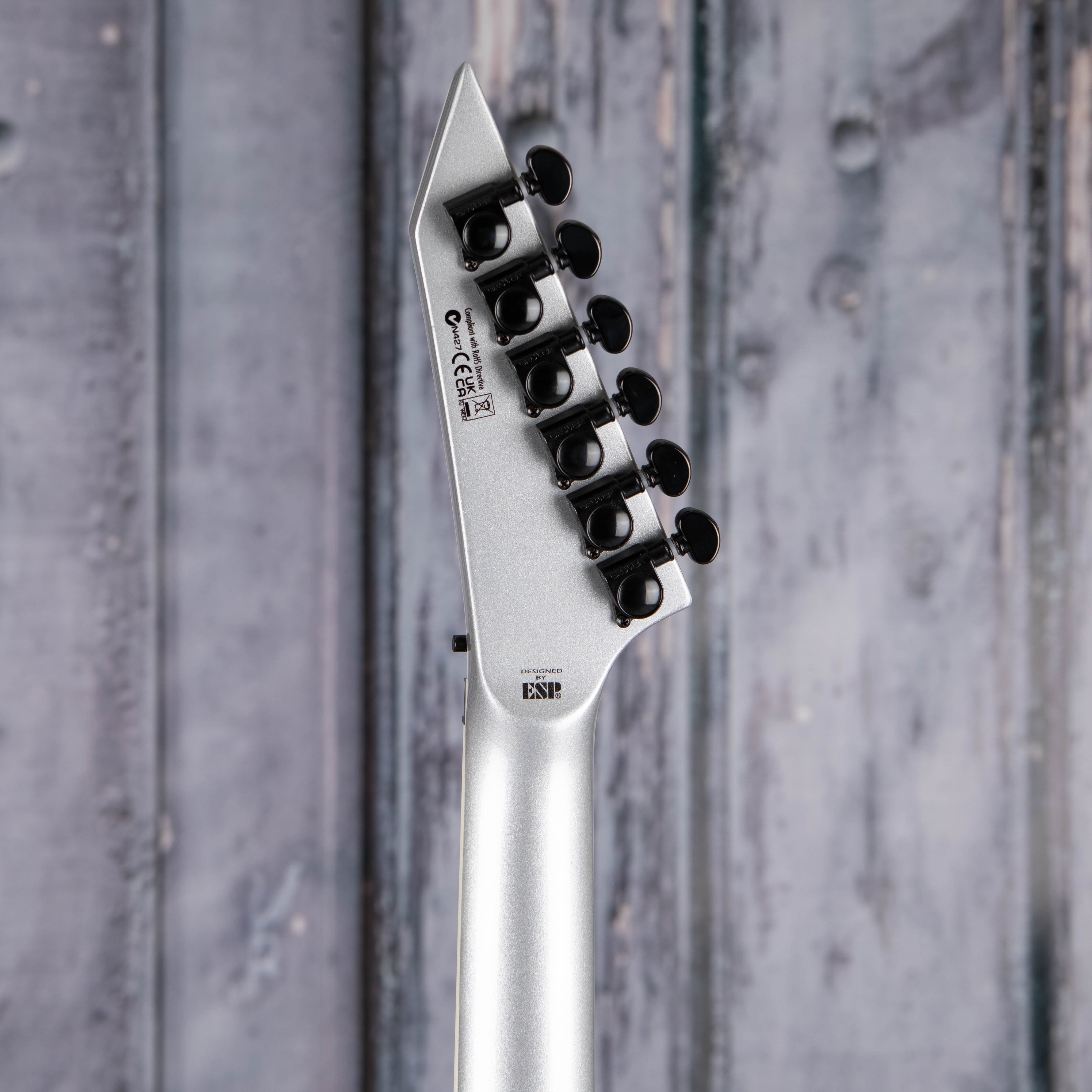 ESP LTD H3-1000FR Electric Guitar, Metallic Silver, back headstock