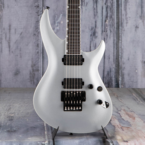 ESP LTD H3-1000FR Electric Guitar, Metallic Silver, front closeup