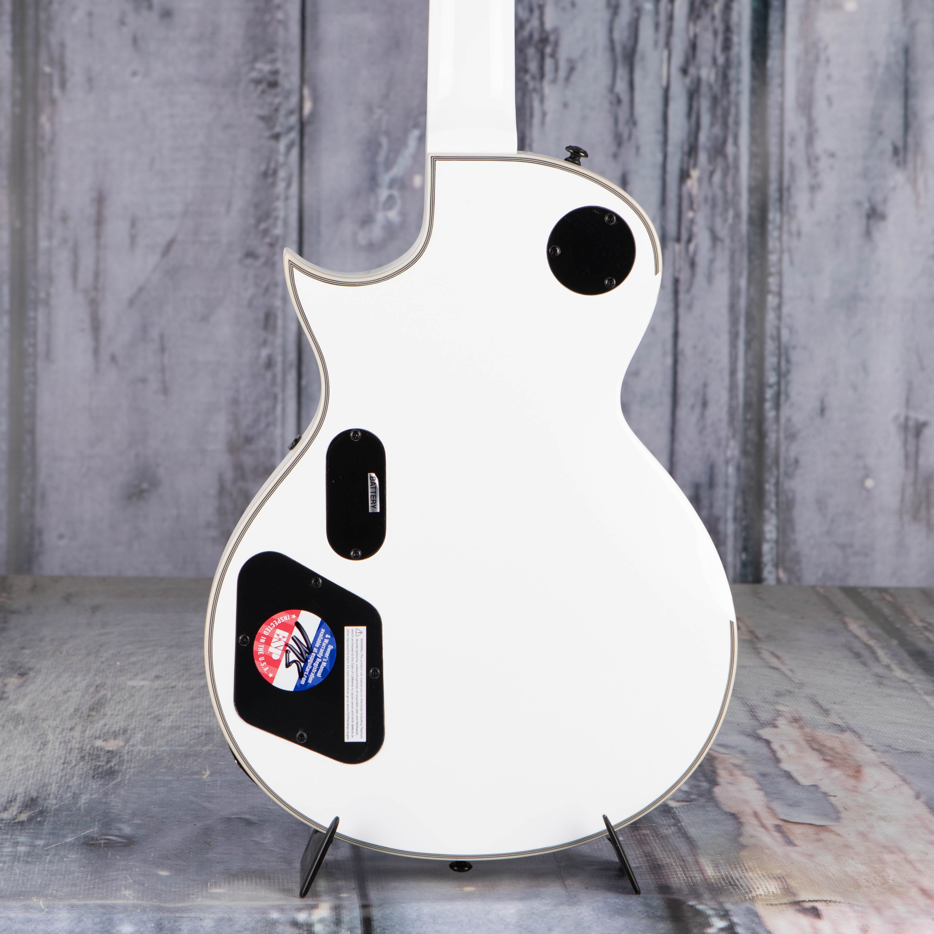 ESP LTD Iron Cross James Hetfield Signature Series Electric Guitar, Snow White, back closeup