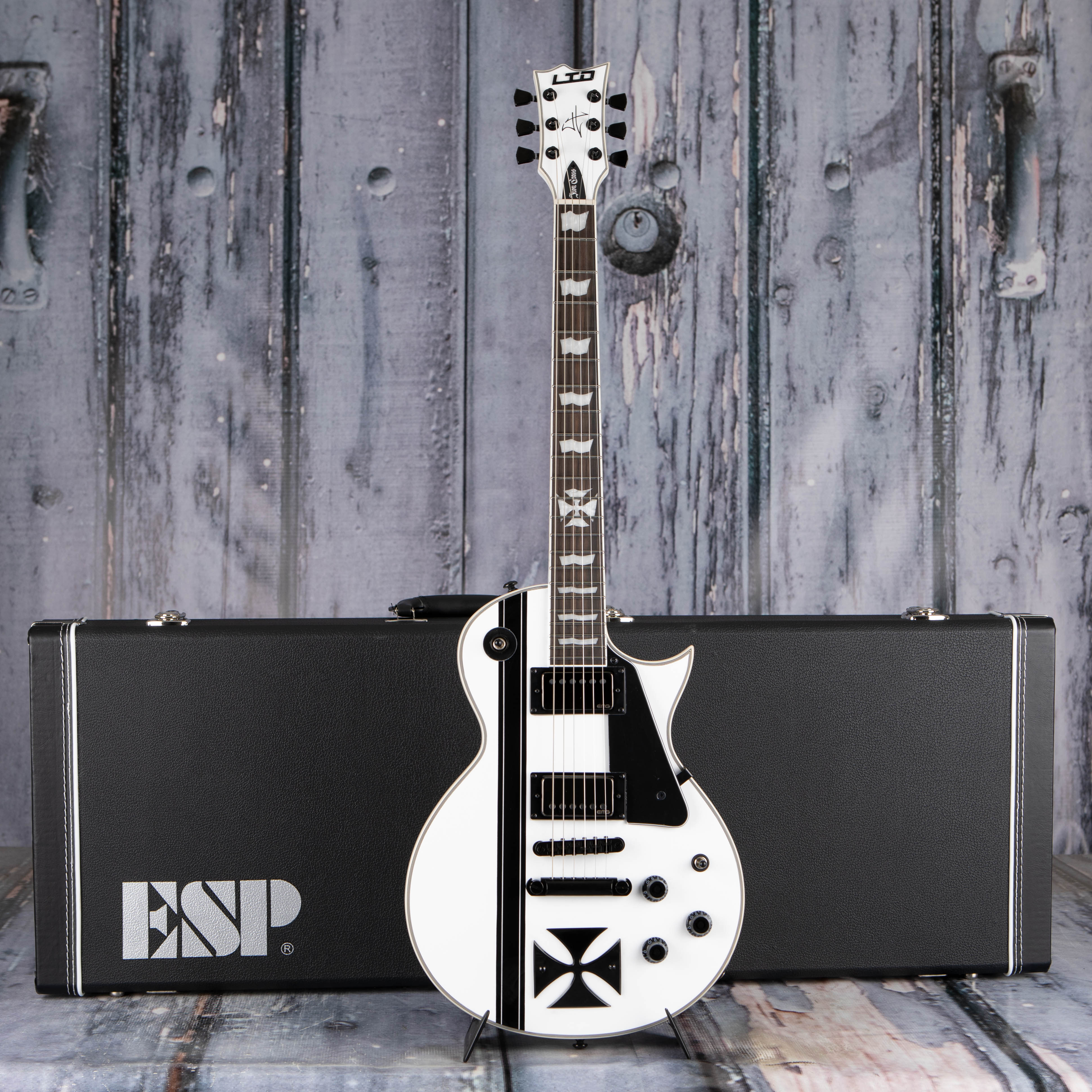 ESP LTD Iron Cross James Hetfield Signature Series Electric Guitar, Snow White, case