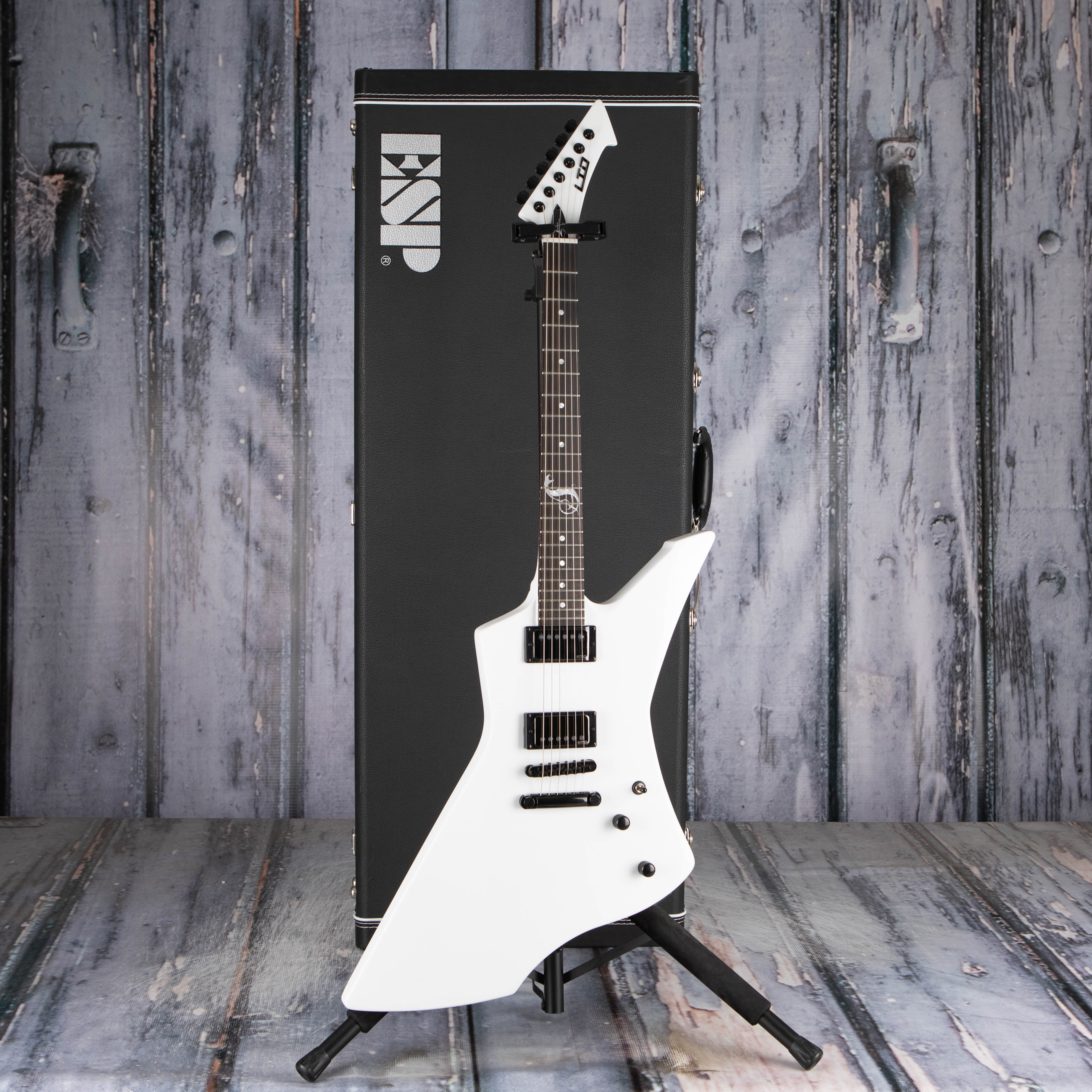 ESP LTD James Hetfield Signature Snakebyte Electric Guitar, Snow White, case