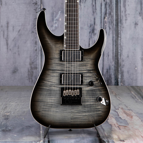 ESP LTD MH-1000ET EverTune Electric Guitar, Charcoal Burst, front closeup