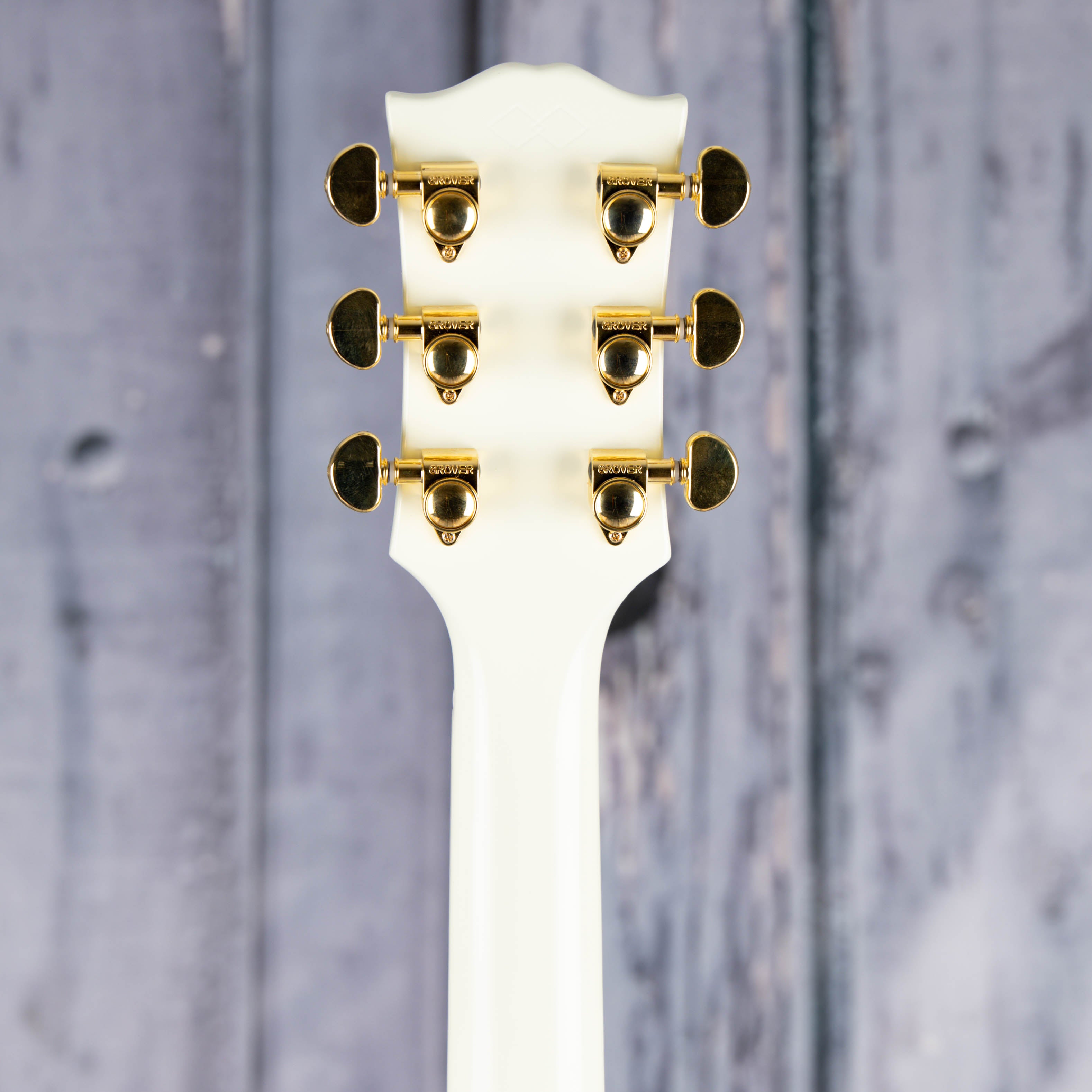 Epiphone 1959 ES-335 Semi-Hollowbody Guitar, Classic White, back headstock