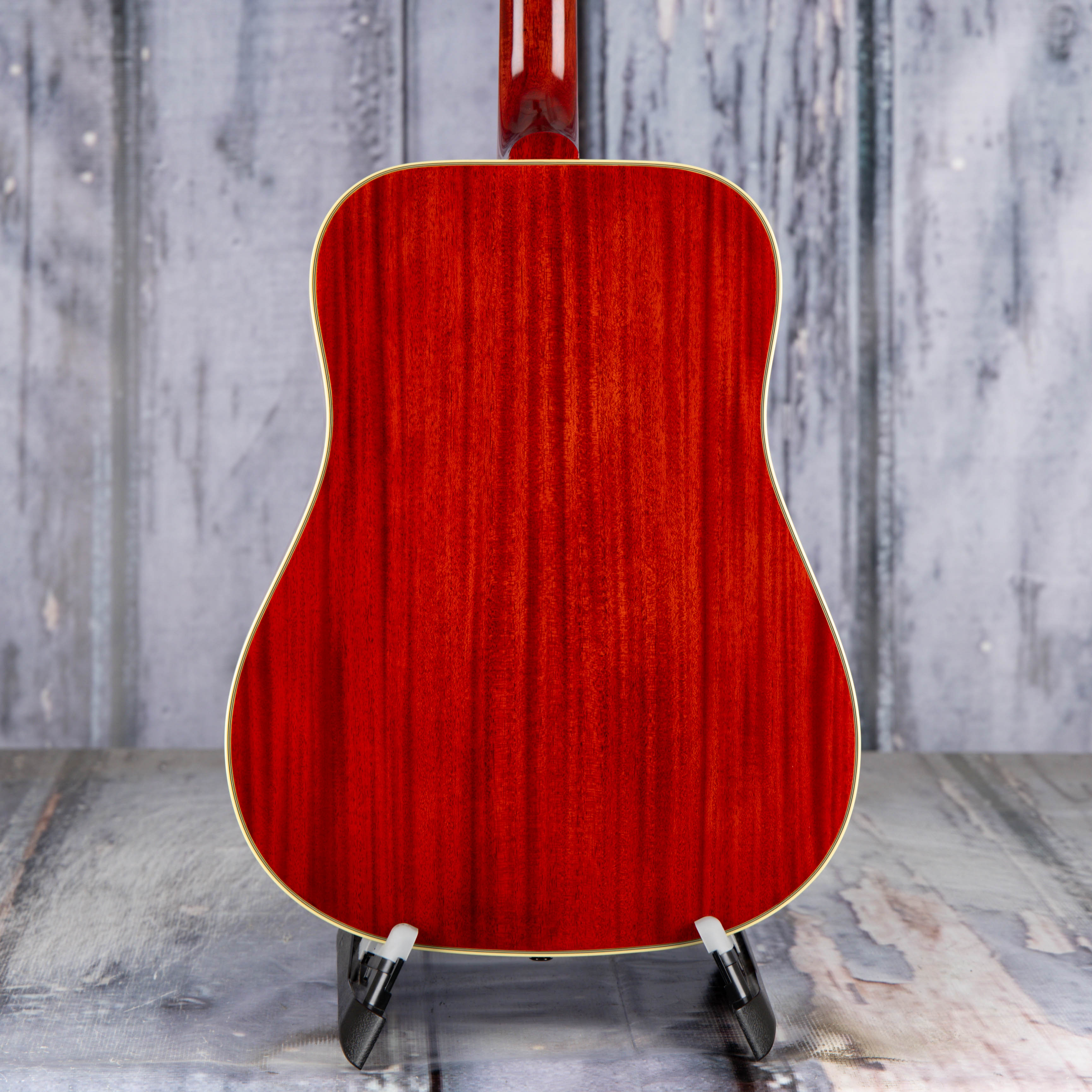 Epiphone 1960 Hummingbird Reissue Acoustic/Electric Guitar, Heritage Cherry Sunburst, back closeup