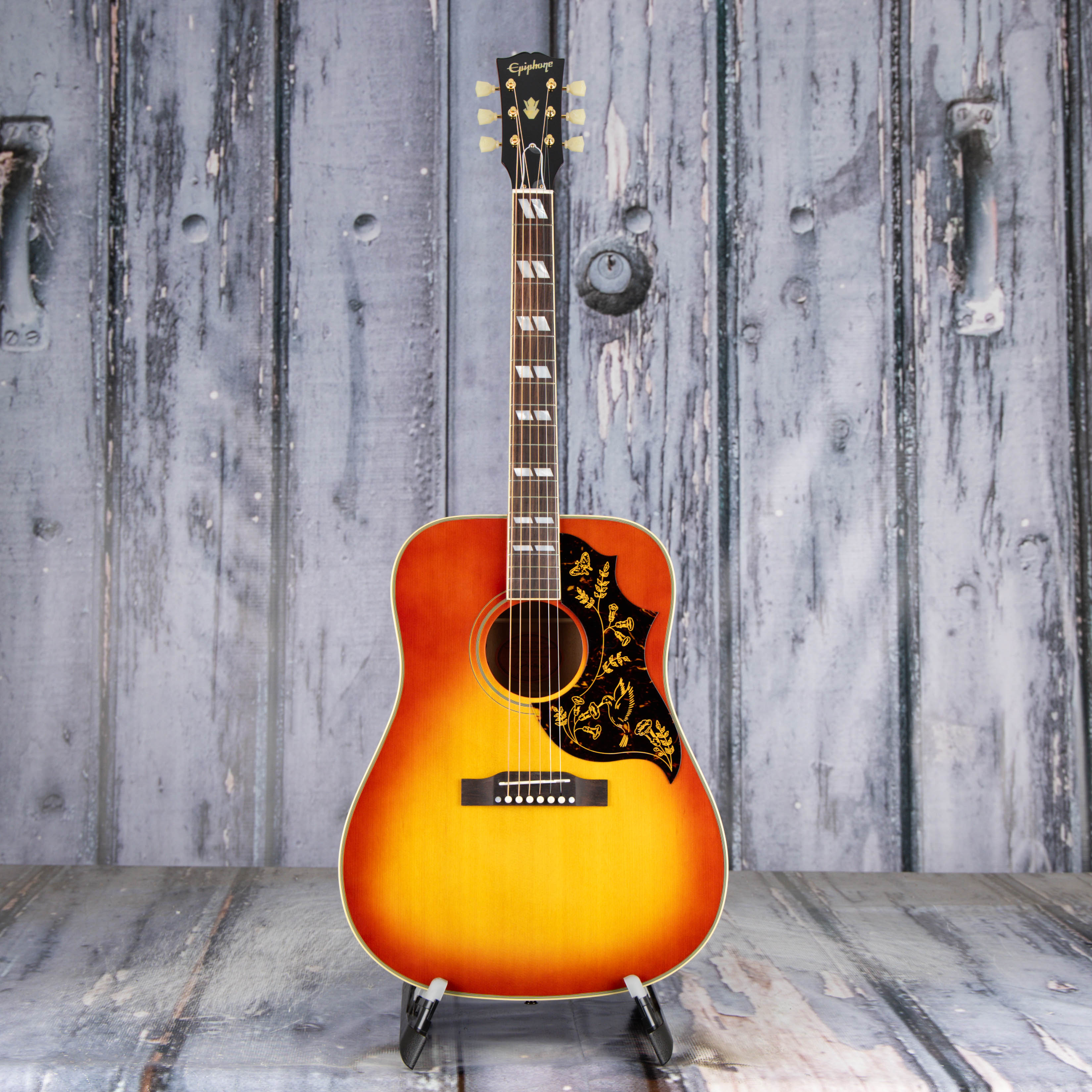 Epiphone 1960 Hummingbird Reissue Acoustic/Electric Guitar, Heritage Cherry Sunburst, front