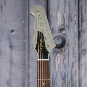Epiphone 1963 Firebird I Electric Guitar, Silver Mist, front headstock