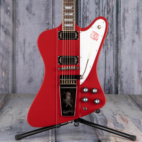 Epiphone 1963 Firebird V Electric Guitar, Ember Red, front closeup