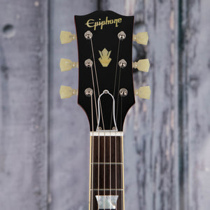Epiphone 1964 SG Standard W/ Maestro Vibrola Reissue Electric Guitar, Cherry Red, front headstock