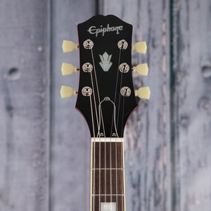 Epiphone ES-335 Figured Semi-Hollowbody Guitar, Cherry, front headstock