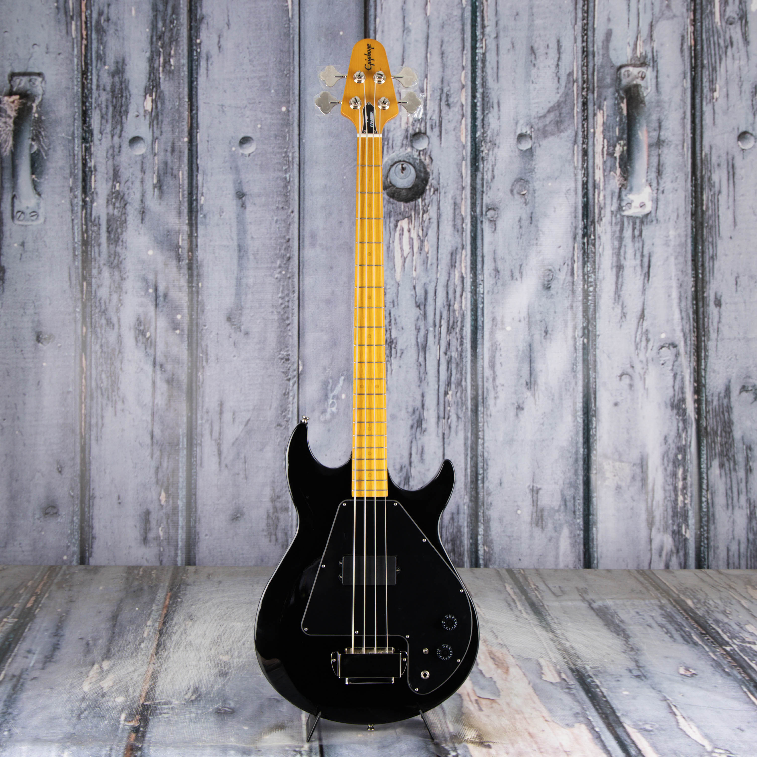 Epiphone Grabber Electric Bass Guitar, Ebony, front